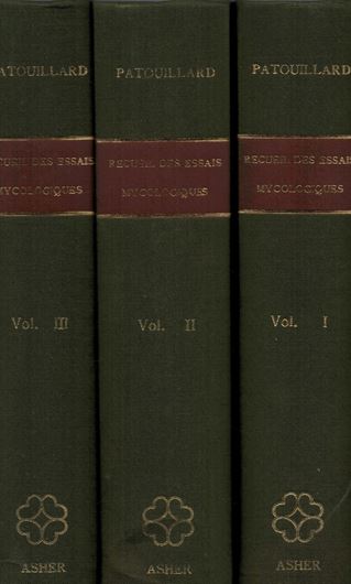 Collected Mycological Papers. Collected and edited by L.Vogelenzang. 3 vols. 1978. 110 pls. 2400 p. 4to. Cloth.