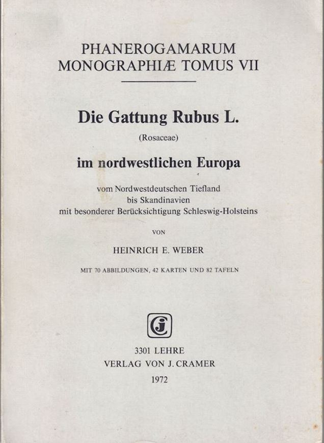 Die Gattung RUBUS L. (Rosaceae) im nordwestlichen Europa, vom nordwestdeutschen Tiefland bis Skandinavien, mit besonderer Berücksichtigung Schleswig-Holsteins. 1973. (Mitteilungen der Arbeitsgemeinschaft für Floristik in Schleswig - Holstein und Hamburg, Heft 22).. 82 Taf. 70 Fig. 42 Karten. VII,504 S. Broschiert.