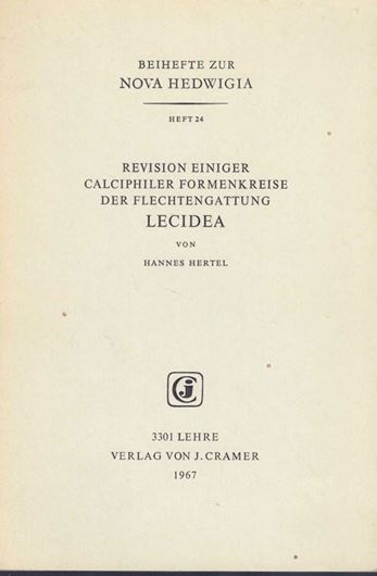 Revision einiger calciphiler Formenkreise der Flechten- gattung Lecidea. 1967. (Nova Hedwig., Beih. 24). 18 Taf. 162 S. gr8vo. Broschiert. (ISBN 978-3-7682-5424-3)