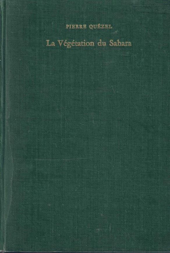 La Vegetation du Sahara.Du Tschad a la Mauritanie.1965. (Geobotanica Selecta,ed.R.Tuexen,Bd.2).72 figs.15 cartes.4 pls.en couleurs.93 tabl.XII,333 p.gr8vo.Toile.