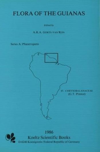 Series A: Phanerogams: Fascicle 002: Prance, T.: Chrysobalanaceae. 1986. 1 foldg. map. 7 figs. 107 p.- (Bound with:): B.J.H. ter Welle and P. Detienne: Wood and Timber. 1986. 19 figs. 40 p. gr8vo. Paper bd. (ISBN 978-3-87429-266-5)