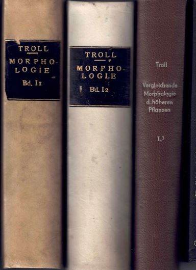 Vergleichende Morphologie der Hoeheren Pflanzen. Band 1: Teile 1-3. 1937-1943. 2294 Figuren. XII,2736 S. Lex8vo. In Halbleinen. & Registerband v. Inge und Albrecht Siegert. 1971. 190 S. gr8vo. Leinen.