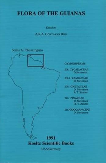 Series A: Phanerogams. Fascicle 009: Gymnosperms: Cycadaceae, by D.Stevenson, Zamiaceae,by D.Stevenson, Gnetaceae, by D.Stevenson and T.Zanoni, Pinaceae,by D.Stevenson and  T.Zanoni, Podocarpaceae, by D.Stevenson. 1991.Illustrated. 40 p.gr8vo.Paper bd. (ISBN 978-3-87429-326-6)