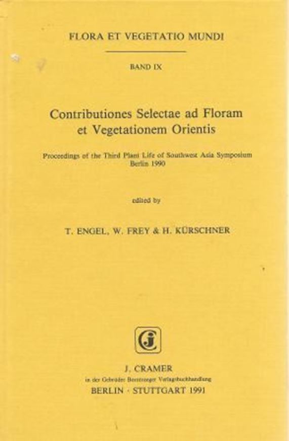  Contributiones Selectae ad Floram et Vegetationem Orientis. Proceedings of the Third Plant Life of Southwest Asia Symposium Berlin 1990. 1991. (Flora et Vegetatio Mundi, Vol. IX). 324 S.gr8vo.Gebunden.