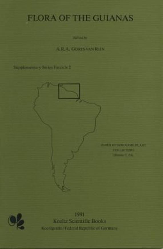 Supplementary Series. Fascicle 002: Ek,Renske C.: Index of Suriname Plant Collectors. 1991. 11 photogr. 97 p. gr8vo. Paper bd.  (ISBN 978-3-87429-333-4)