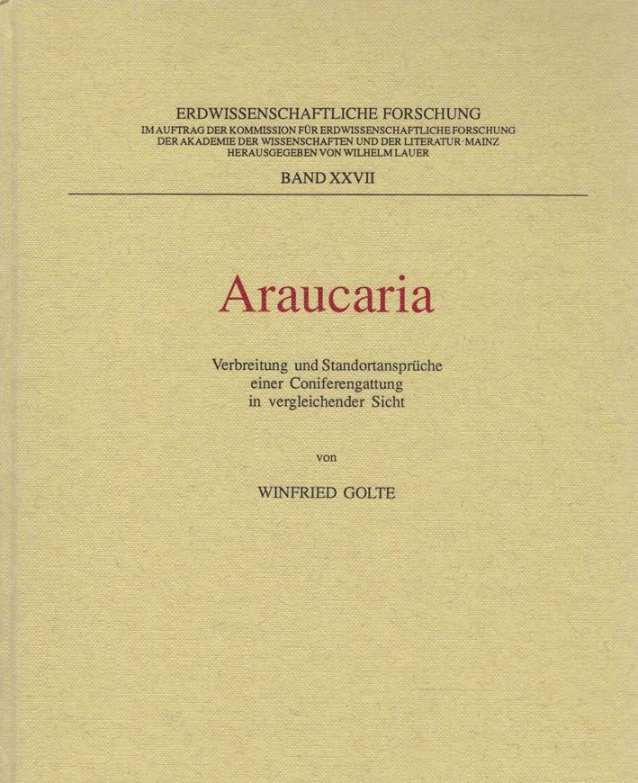 Araucaria. Verbreitung und Standortansprüche einer Coniferengattung in vergleichender Sicht. 1993. (Erdwissenschaftliche Forschung, Band 27). 35 Fig. 13 Tab. 37 Bildern. 1 Karte. 167 S. Lex8vo. Leinen.