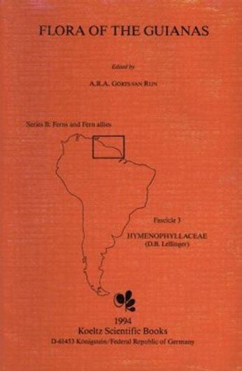 Series B: Ferns and Fern Allies. Fascicle 003: Lellinger, D.B.: Hymenophyllaceae. 1994. 3 pls. (line-drawings). 1 map. 66 p. gr8vo. Paper bd.  (ISBN 978-3-87429-366-2)