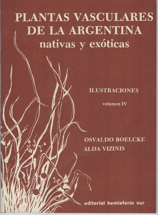 Plantas Vasculares de la Argentina Nativas y Exoticas. Ilustraciones. Volume 04: Dicotiledoneas - Meta- clamideas de Ericales a Campanulales. 1993. 27 pls.(line drawings). VI,55 p. gr8vo. Paper bd.