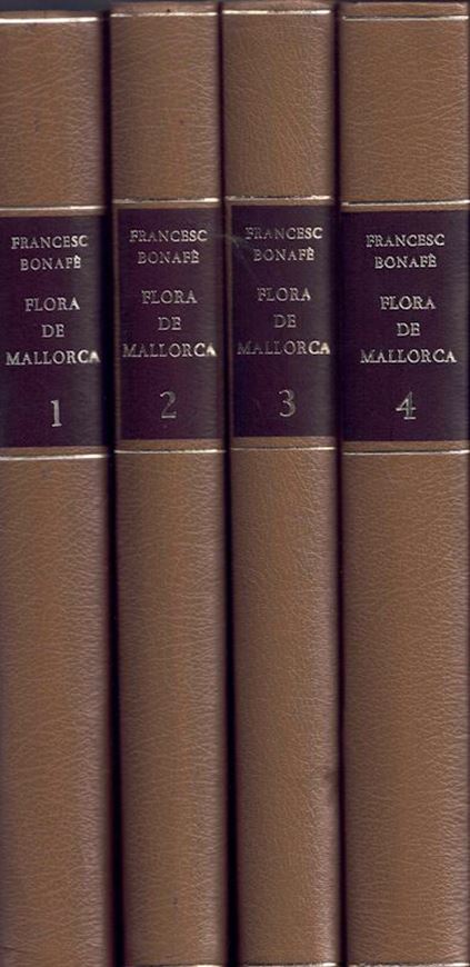 Flora de Mallorca. 4. volumes. 1977 - 1980. 1568 figs. LXIX,  1565 p. 4to. Bound.