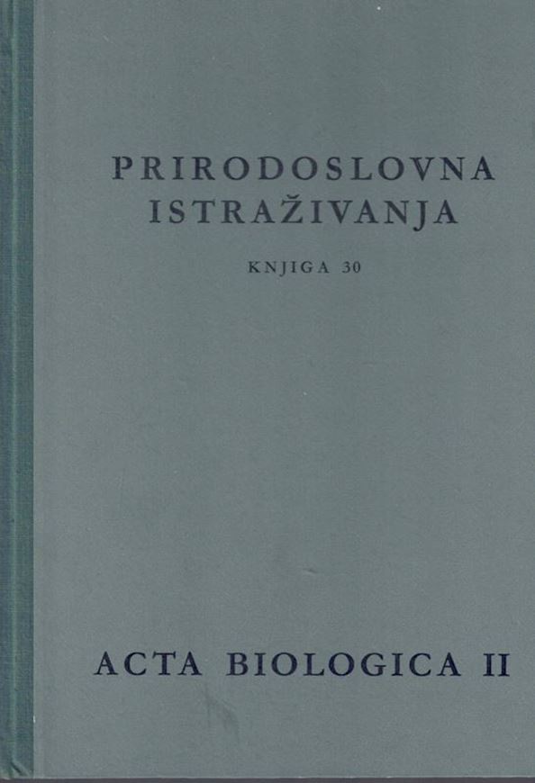 Vegetacija Planina Zapadne Hrvatske (La vegetation de montagnes de la Croatie d'Ouest). 1962. 18 b/w photographs. Many line - drawings. 179 p. 4to. Hardcover. - Bilingual (Croatian / French).