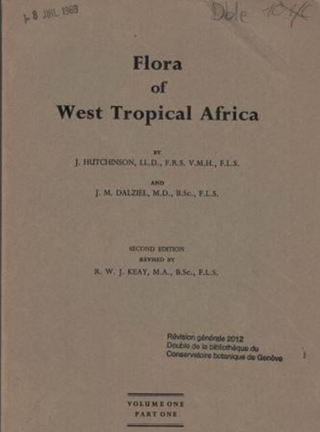 Flora of West Tropical Africa. 2nd rev. ed. 3 Vols. 1954 - 1972. illus. gr8vo. Paper bd.