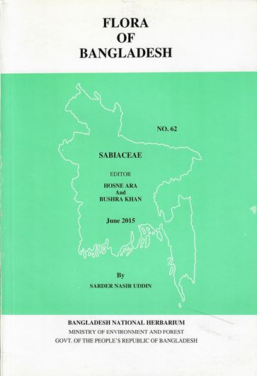 Number 62: Sabiaceae. 2015. 5 pls. (line drawings). 1 map. I, 15 p. gr8vo. Paper bd.