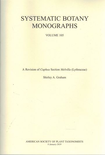 A Revision of Cuphea Section Melvilla (Lytraceae). 2019. (Systematic Botany Monographs, 105). 3 col. pls. 146 p. Paper bd.