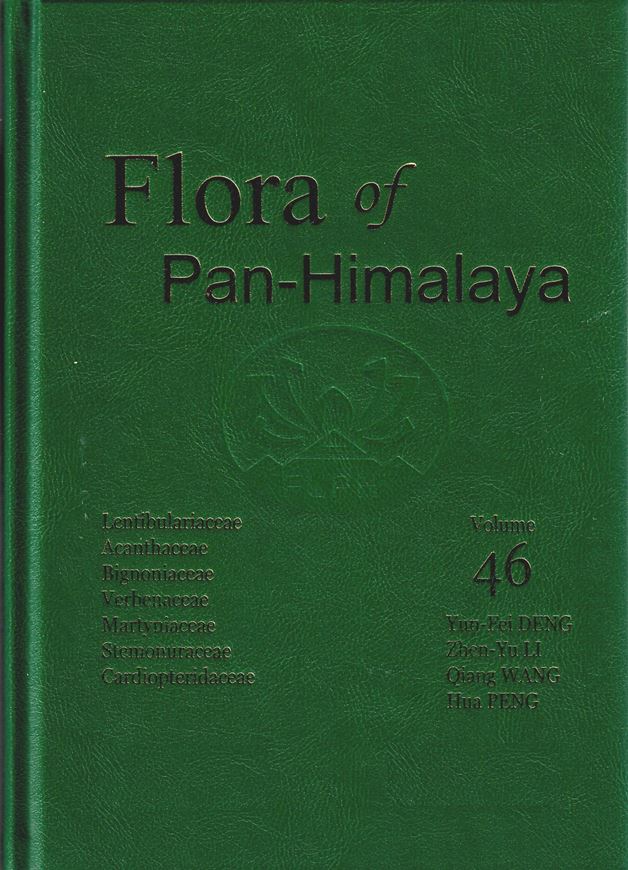 Volume 46: Lentibulariaceae, Acanthaceae, Bignoniaceae, Verbenaceae, Martyniaceae, Stemonuraceae, Cardiopteridaceae. 2021. illus. (= line-drawings & dot maps). illus (line drawings & distr. maps). 507 p. gr8vo. Hardcover.-  In English.