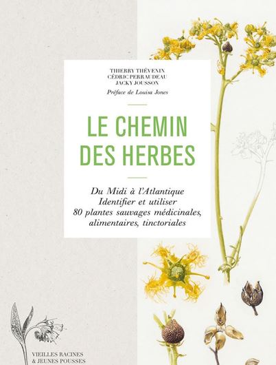 Le chemin des herbes: Du Midi à l'Atlantique. Identifier et utiliser 80 plantes sauvages médicinales, alimentaires, tinctoriales. 2019. (Vieilles Racines et Jeunes Pousses). 370 col. figs.. 359 p.