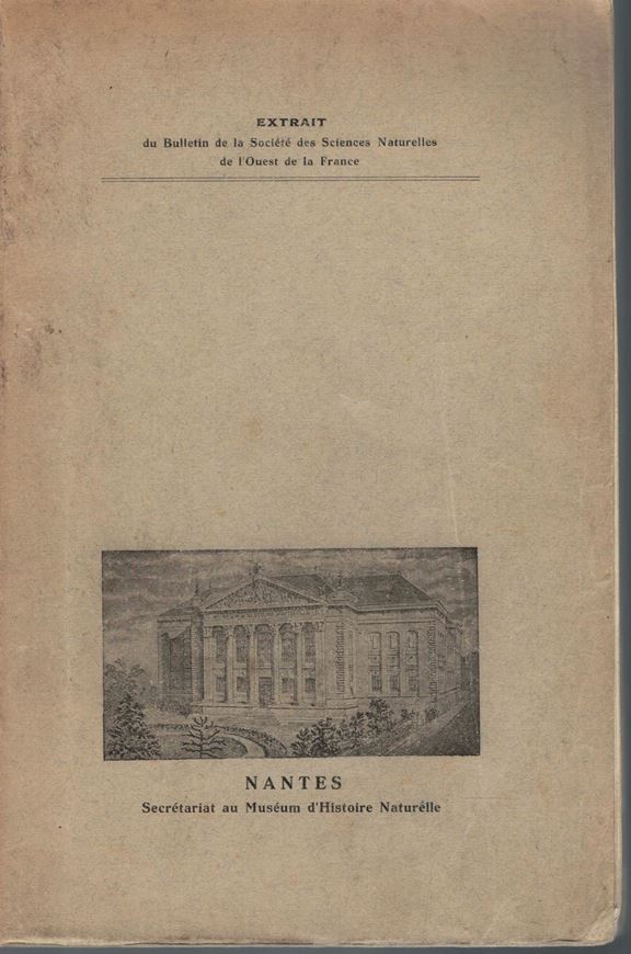 Etude phytogéographique de la Brenne. 1935. ( Bull. Soc. des Sc. Naturelles de l'Ouest de la France,  5e série, tome 5). 9 potogr. plates. 2 maps. 280 p. gr8vo. Paper bd.