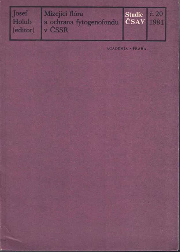 Mizejici flora o ochrana fytogenofonud v CSSR (Disappearing flora for the protection of the phytogene pool in the CSSR). 1981. (Studie CSAV, Vol. 20). In Czech, with summaries in English and German.