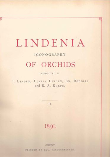 Lindenia. Iconography of Orchids. Volume 2. 1891. 24 col. plates and text.  Halfleather. Folio.