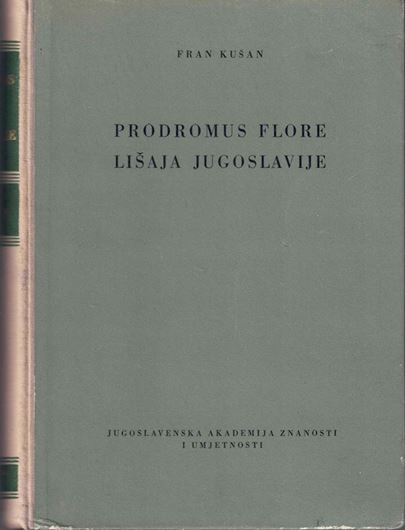 Prodromus Flore Lisaja Jugoslavije (Prodromus of the Lichen Flora of Yugoslavia). 1953. 595 p. Harcover.- In Serbian, with Latin nomenclature and 5 p. of summary in English.