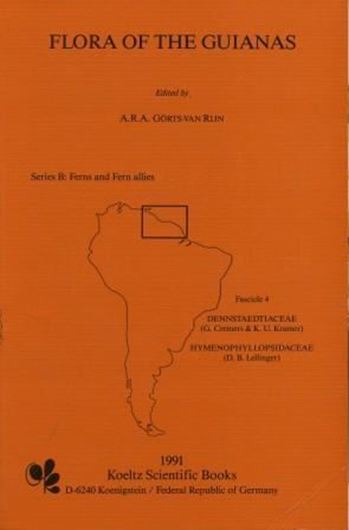 Series B: Ferns and Fern Allies. Fascicle 004: Cremers, G. and K.U. Kramer: Dennstaedtiaceae. 1991. 1 distrib.map. 20 pls.(line-drawings). approx. 48 p. - (Bound with): Lellinger, D.B.: Hymenophyllopsidaceae. 1990. approx. 6 p. gr8vo. Paper bd. (ISBN 978-3-87429-305-1)