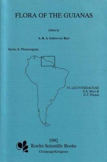 Series A: Phanerogams. Fascicle 012: Mori, S.A. and G.T. Prance: Lecythidaceae. 1992. 7 figs. 7 colourplates. 87 p. - With 'Wood and Timber',by Carl H de Zeeuw. 1993. 39 figures. pages 89 - 134. gr8vo. Paper bd.  (ISBN 978-3-87429-340-2, Germany/ 978-1-878762-33-7, USA)