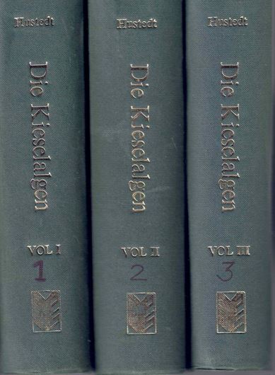 Die Kieselalgen Deutschlands, Österreichs und der Schweiz unter Berücksichtigung der übrigen Länder Europas sowie der angrenzenden Meeresgebiete. 3 Bände. 1930.-1966. Reprint. 1991. (Dr.L. Rabenhorst's Kryptogamen-Flora von Deutschlans, Österreich und der Schweiz, Band VII). illis. (linde drawings. 2581 p. gr8vo. Cloth.