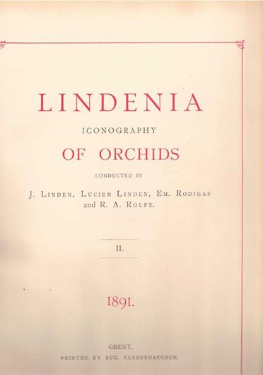 Lindenia. Iconography of Orchids. Volume 2. 1891. 24 col. plates and text.  Halfleather. Folio.