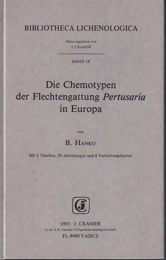 Die Chemotypen der Flechtengattung Pertusaria in Europa. 1983. (Bibl.Lichenolog.,19). 2 Tab. 59 Fig. 8 Verbreitungskarten. IV,344 S. Gebunden. (ISBN 3-7682-1369-2)