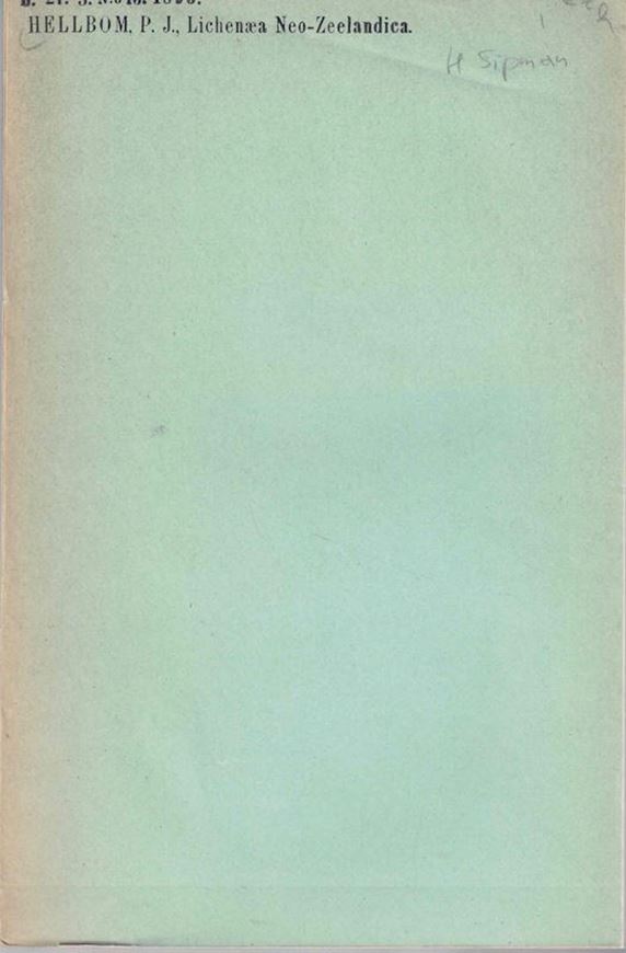 Lichenaea Neo-Zeelandica, seu Lichenes Novae- Zeelandiae a Sv. Berggren annis 1874-1875 collecti, additis ceteris speciebus indidem hucusque cognitis, breviter commemoratis. (Bihang Kgl.Sv.Vetensk.Handl.). 1896. 150 S.