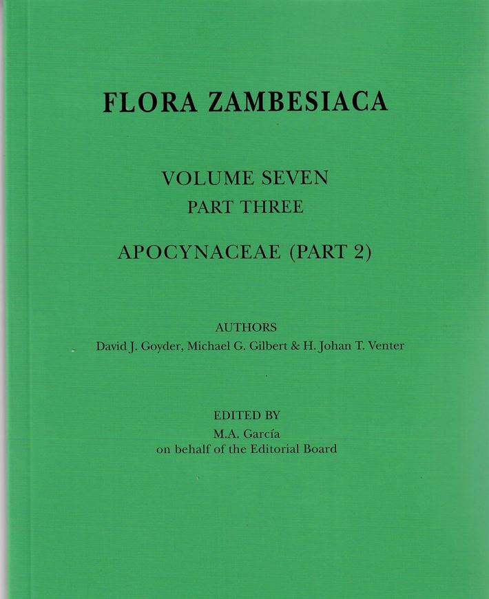 Vol. 007:3: Apocynaceae, part 2. 2020. 80 ( 14 col.) photogr. 378 p. gr8vo. Paper bd.