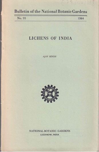 Lichens of India. 1964. (Bull. of the National Bot. Gardens, 93).. 356 p. Paper bd.