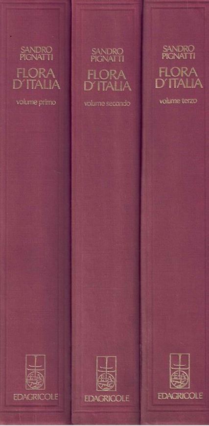 Flora d'Italia. 3 volumes. 1982. 5599 distribution maps in the text. approx. 8400 unnumbered figures (=line- drawings). 2302 p. 4to. Cloth. - In Box.