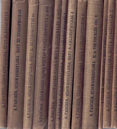 Die Süsswasserflora Deutschlands, Österreichs und der Schweiz. Hefte 1-12 & 14. 1913-1936.  Hardcover.