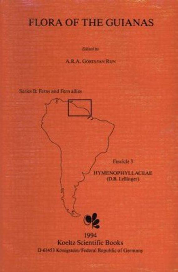 Series B: Ferns and Fern Allies. Fascicle 003: Lellinger, D.B.: Hymenophyllaceae. 1994. 3 pls. (line-drawings). 1 map. 66 p. gr8vo. Paper bd.  (ISBN 978-3-87429-366-2)