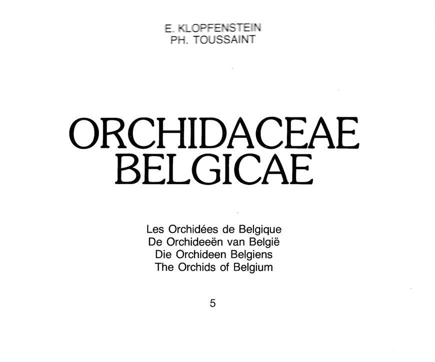 Orchidaceae Belgicae. Parts 1, 3-5. 1983 - 1987. 48 col. pls. 100 pages of text. Folio, in folders.