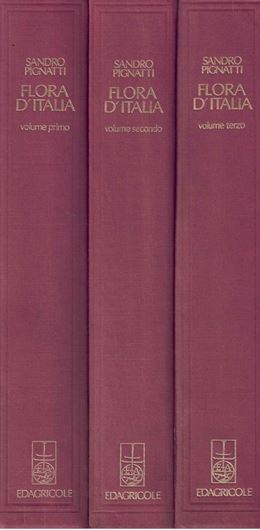Flora d'Italia. 3 volumes. 1982. 5599 distribution maps in the text. approx. 8400 unnumbered figures (=line- drawings). 2302 p. 4to. Cloth. - In Box.