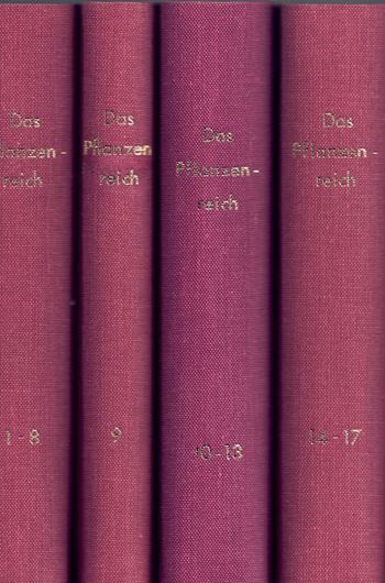 Begründet von A. Engler.Herausgegeben von A. Engler und L. Diels, fortgesetzt von H. Stubbe und K. Noack. Volumes 1 - 108. . 1900 - 1968. (Reprint 1991). gr8vo. Cloth