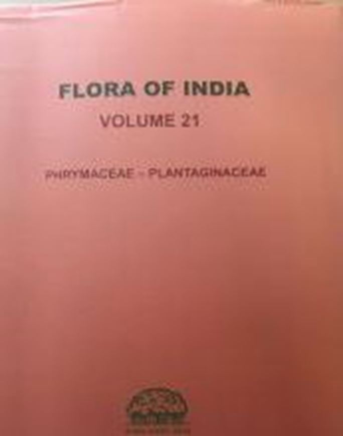 Volume 21: Kumar, V. Sampath, Anant Kumar, Gopal Krishna and A. A. Mao (eds.). Phrymaceae-Plantaginaceae. 2024. 113 full-page line-drawings.50 col. pls. L, 722 p. gr8vo. Hardcover.