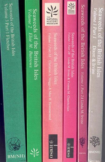 Seaweeds of the British Isles. Volues I, part 1, 2A&B, 3A and volumes II & 3. 1977-1994. Paper bd.