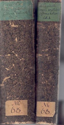 Regni Vegetabilis Systema Naturale, sive Ordines, Genera et Species Plantarum Secundum Methodi Naturalis Normas Digestarum et Descriptarum 2 vols. Parisiis (Sumptibus sociorum Treuttel et Würtz). 1818-1821. 1309 p. gr8vo. Cardboard.