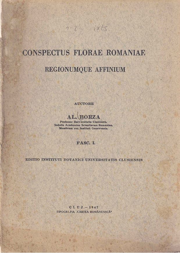 Conspectus Florae Romaniae Regionumque Affinium. Fasc. 1-2. 1947 - 1949. 3 col. plates. VIII, 360 p. gr8vo. Paper bd. - In Latin.