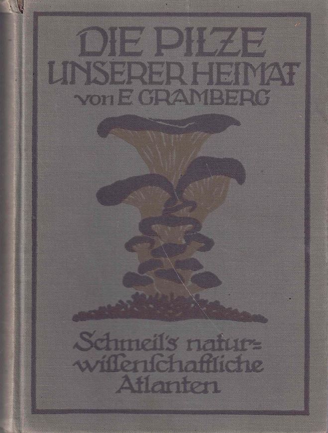 Pilze der Heimat. Eine Auswahl der verbreitetsten essbaren, ungenießbaren und giftigen Pilze unserer Wälder und Fluren In Bild und Wort mit 116  Farbtafeln, nach der Natur gemalt von Kunstmaler Emil Doerstling. 2 Bände. 116 Farbtafeln. X, 66, VI, 50 & Allgemeinet Teil (ca. 50 nicht paginierte) Seiten. gr8vo.Leinen.
