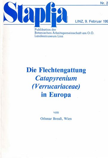 Die Flechtengattung Catapyrenium (Verrucariaceae) in Europa. 1990. (Stapfia, 23). 24 Schwarzweissfotos. 4 Abb. 11 Karten. 174 S. Lex8vo. Broschiert.