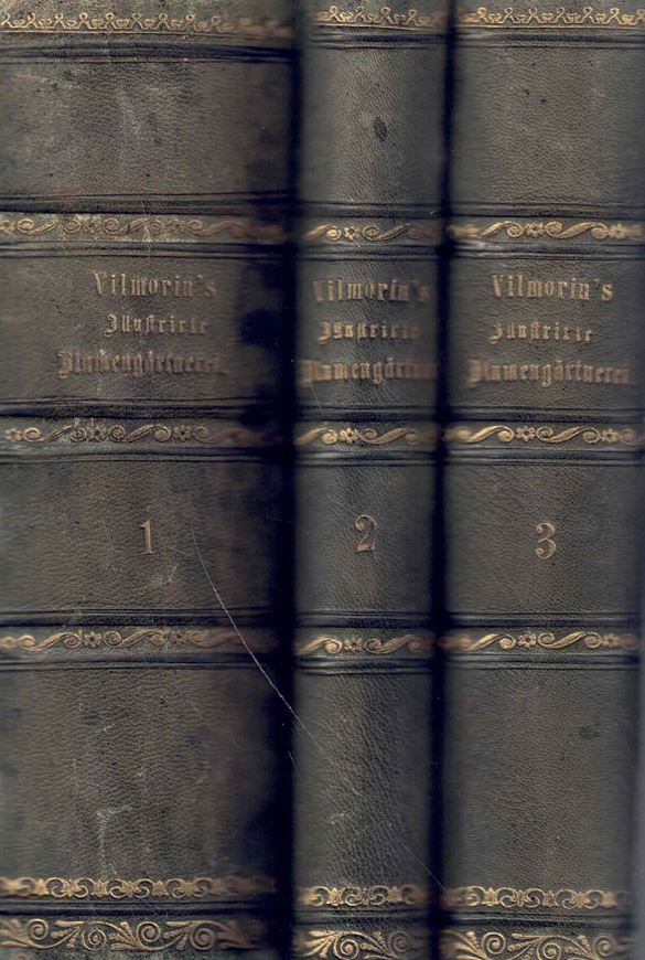 Vilmorin's  Illustrirte Bluemngärterei. 2 Bände & Supplementband. 1973-1875. 2000 Holzschnitte. 2 kol. Tafeln. 2750 S. gr8vo. Halbleder.