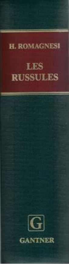 Les Russules d'Europe et d'Afrique du Nord. Essai sur la valeur taxonomique et specifique des caracteres morphologiques et microchimiques des spores et des revetements. Reimpression supplementee. With an English translation of the keys by R.W.G.Dennis. 1985. (Reprint 1996).1 code des couleurs des sporees chez les Russules. 1139 figures dessinnees. 64 & 1030 p.gr8vo.Toile. (ISBN 978-3-904144-01-8)
