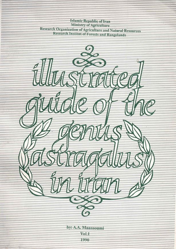 Illustrated Guide of the genus ASTRAGALUS in Iran. Volume 1. 1990. 100 plates (line-drawings) with one page of explanation in English on opposite page. 6 pages introductory matter.
