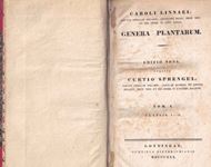 Caroli Linnaei, Genera Plantarum. Editio Nona, Curante Curtio Sprengel. 2 volumes. Gottingae 1830-1832.( Sumptibus Dieterichianis). 870 p. gr8vo Modern halfcloth.