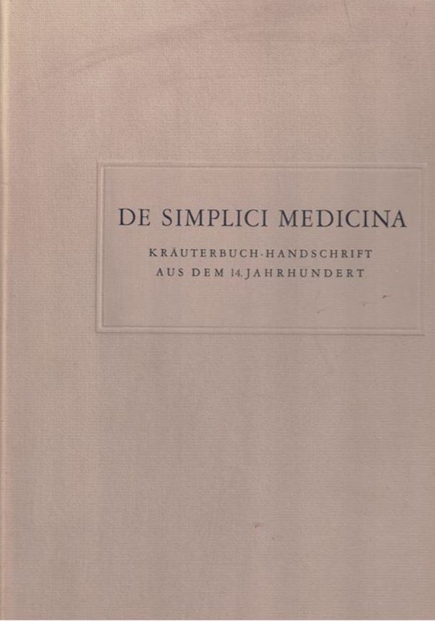 Kräuterbuch-Handschrift aus dem letzen Viertel des 14. Jahrhundert im Besitz der Basler Universitäts-Bibliothek. Mit Begleittext von Dr. Arnold Pfister. 1961. 34 farbige Tafeln. 7 S. Text. FoBego.