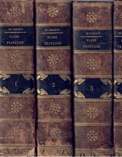 Flore Francaise, ou Descriptions Succinctes de Toutes les Plantes qui Croissent Naturellement en France, Disposées selon une nouvelle Méthodse d'Analyse, et  Précédées par un Exposé des Principes élémentaires de la Botanique. Troisième édition augmentée du Tome 5, ou sixième volume, contenant 1300 espèces non décrites dans les cinq premiers Volumes. Ouvrages accompagné d'une grande carte...