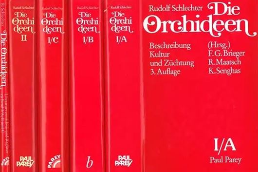 Die Orchideen. Beschreibung, Kultur und Züchtung.Handbuch für Orchideenliebhaber, Züchter und Botaniker. 3te.vollständig revidierte Auflage. Herausgeg.v. F.Brieger, F. Butzin und K.H.Senghas. Band I B (=Lieferungen 16-31).1 Farbtafel. 1208 Figuren.1050 Seiten,4to. Leinen.
